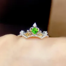 S925 Dual-Tone Gold Ring Setting - Openwork Auspicious Cloud Design for 3x3/4x4mm Aquamarine