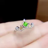 S925 Dual-Tone Gold Ring Setting - Openwork Auspicious Cloud Design for 3x3/4x4mm Aquamarine