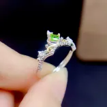 S925 Dual-Tone Gold Ring Setting - Openwork Auspicious Cloud Design for 3x3/4x4mm Aquamarine