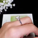 S925 Gold-Plated 6-Prong Ring Settings for 6.5x6.5 (1ct) & 8x8mm (2ct) Round Moissanite