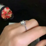 S925 Gold-Plated 6-Prong Ring Settings for 6.5x6.5 (1ct) & 8x8mm (2ct) Round Moissanite