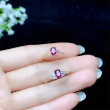 S925 Gold-Plated Adjustable Jade Ring Setting for 4x6mm Oval Stone Unset