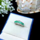 S925 Gold-Plated Crown-Style Halo Ring Setting for Six 3x3mm Round Colored Gemstones