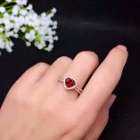 S925 Gold-Plated Full Pavé Heart Ring Setting for 6x6mm Colored Gemstones
