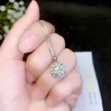 S925 Gold-Plated Jewelry Set Includes Ring/Pendant/Stud Earrings 6mm for Moissanite & Colored Gemstones