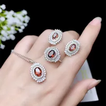 S925 Gold-Plated Jewelry Setting Set Ring Pendant Studs for 5x7 4x6mm Unset Stones