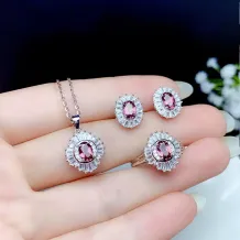 S925 Gold Plated Jewelry Settings Set - Ring/Pendant/Earrings for 4x6-5x7mm Oval Emerald