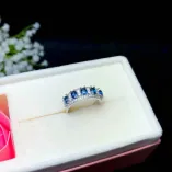 S925 Gold-Plated Luxury Eternity Band Setting For 5 3x4mm Colored Gemstones