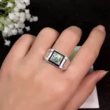 S925 Gold-Plated Men's Ring Setting for 6.5x6.5mm (1ct) Round Moissanite DIY