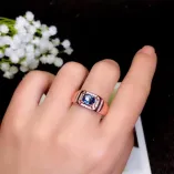 S925 Gold-Plated Men's Ring Settings for 5x7 6x8 7x9mm Oval Jade & Colored Gemstones