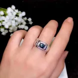 S925 Gold-Plated Men's Ring Settings for 5x7 6x8 7x9mm Oval Jade & Colored Gemstones