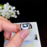 S925 Gold-Plated Men's Ring Settings for 5x7 6x8 7x9mm Oval Jade & Colored Gemstones