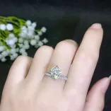 S925 Gold-Plated Moissanite Ring Setting for 2ct Round - Fashionable Unset Mount