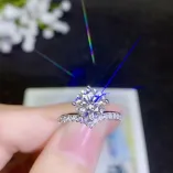 S925 Gold-Plated Moissanite Ring Setting for 2ct Round - Fashionable Unset Mount