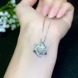 S925 Gold-Plated Pendant Setting for 8mm (2ct) Round Moissanite (Unset)