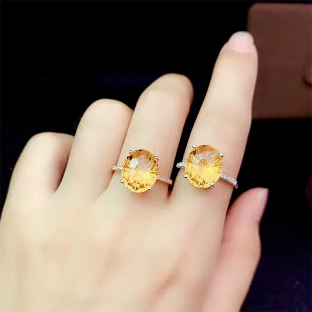 S925 Gold Plated Ring Setting 10x12mm Oval Gemstone/Crystal/Topaz Mounting