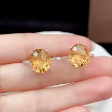 S925 Gold Plated Ring Setting 10x12mm Oval Gemstone/Crystal/Topaz Mounting