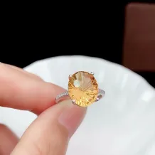 S925 Gold Plated Ring Setting 10x12mm Oval Gemstone/Crystal/Topaz Mounting