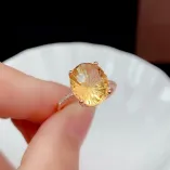 S925 Gold Plated Ring Setting 10x12mm Oval Gemstone/Crystal/Topaz Mounting