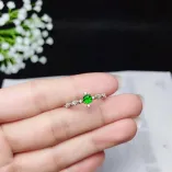 S925 Gold-Plated Ring Setting for 4x4mm Round Jade & Colored Gemstones
