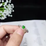 S925 Gold-Plated Ring Setting for 4x4mm Round Jade & Colored Gemstones