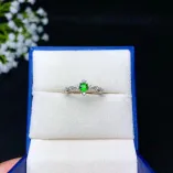 S925 Gold-Plated Ring Setting for 4x4mm Round Jade & Colored Gemstones