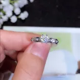 S925 Gold-Plated Ring Setting for 5x5mm Round 0.5ct Moissanite