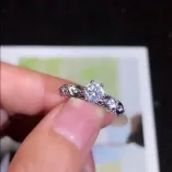 S925 Gold-Plated Ring Setting for 5x5mm Round 0.5ct Moissanite