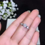 S925 Gold-Plated Ring Setting for 5x5mm Round 0.5ct Moissanite