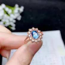 S925 Gold-Plated Ring Settings for 4×6mm 5x7mm 6x8mm Oval Jade Unset