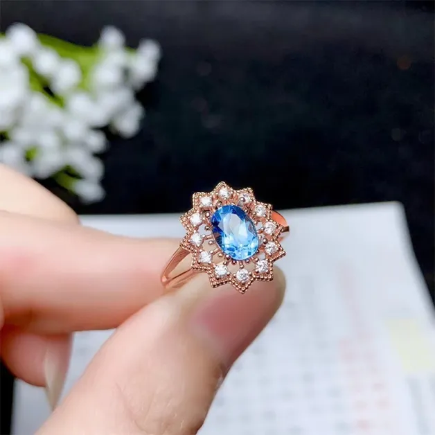 S925 Gold-Plated Ring Settings for 4×6mm 5x7mm 6x8mm Oval Jade Unset