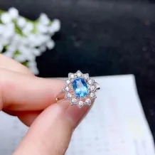 S925 Gold-Plated Ring Settings for 4×6mm 5x7mm 6x8mm Oval Jade Unset