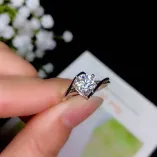 S925 Gold-Plated Ring Settings for 5 (0.5ct), 6.5 (1ct) & 8mm (2ct) Round Moissanite (Unset)