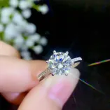 S925 Gold-Plated Ring Settings for 6.5mm (1ct) & 8mm (2ct) Round Moissanite