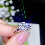 S925 Gold-Plated Ring Settings for 6.5mm (1ct) & 8mm (2ct) Round Moissanite