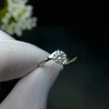 S925 Gold-Plated Twisted Shank 4-Prong Ring Setting for 5x5mm Round Colored Gemstones Unset