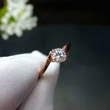 S925 Gold-Plated Twisted Shank 4-Prong Ring Setting for 5x5mm Round Colored Gemstones Unset