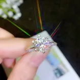 S925 Heavy Gold-Plated Full Pavé Moissanite Ring Settings for 0.5ct 1cT 2ct 3ct Round Stones Unset