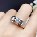 S925 Matte Gold-Plated Men's Ring Setting For 6.5mm (1ct) Round Moissanite