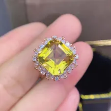 925 Sterling Silver Rose Gold Plated Octagonal Square Ring Setting For 10x10mm Crystal/Colored Gemstones