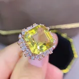 925 Sterling Silver Rose Gold Plated Octagonal Square Ring Setting For 10x10mm Crystal/Colored Gemstones