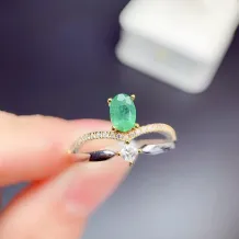 S925 18K Dual-Tone Gold Ring Setting - Crown Design for 4x6mm Oval Ruby/Sapphire/Emerald