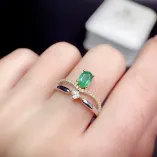 S925 18K Dual-Tone Gold Ring Setting - Crown Design for 4x6mm Oval Ruby/Sapphire/Emerald