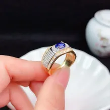 S925 Silver 18K Two-Tone Diamond Ring Setting for 5x7mm Gems