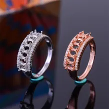 S925 Silver Gold-Plated DIY Ring Setting for Oval 3x4mm Stone