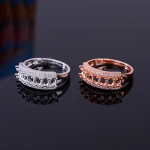 S925 Silver Gold-Plated DIY Ring Setting for Oval 3x4mm Stone