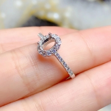 S925 Silver Gold Plated Ring For Oval 4x6mm Red And Blue Gemstones