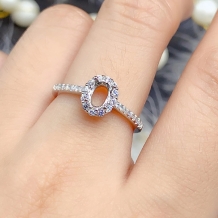 S925 Silver Gold Plated Ring For Oval 4x6mm Red And Blue Gemstones