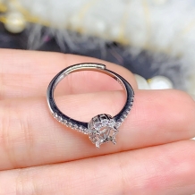 S925 Silver Gold Plated Ring For Oval 4x6mm Red And Blue Gemstones