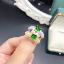 S925 Silver Heart Shape 6x6mm Ring Holder Diy